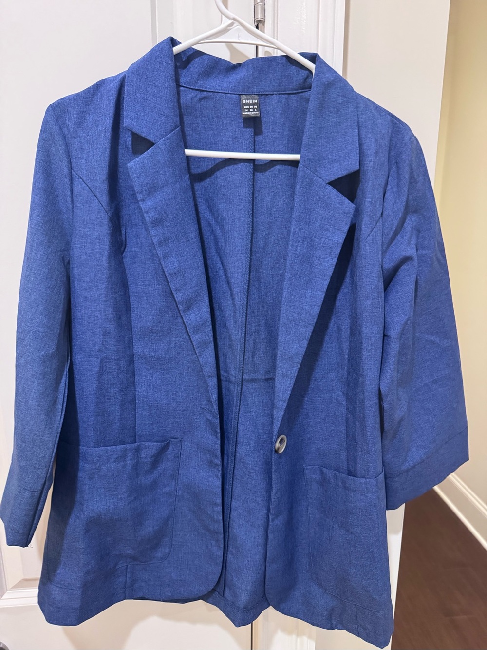 SHEIN Royal Blue Women's Relaxed Single-Button Blazer
